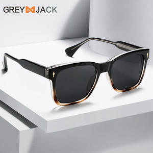 แว่นกันแดดยูนิเซ็กส์เกรย์แจ็คกรอบพีซี เลนส์ทาค ป้องกันรังสียูวี 400 ประเภท 3 ที่บังแดด สีดำ ขาแว่นแบบแทรก - Product Image 3