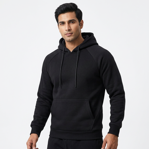 Sudadera con capucha de algodón 100% personalizada, de terciopelo grueso, con media cremallera, corte holgado, de invierno, extragrande, de alta calidad, lisa, para hombre - Product Image 1