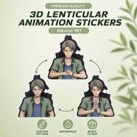 Top tendance mignon dessin animé autocollants décoratifs étanche mouvement autocollant personnalisé 3D lenticulaire Anime autocollant pour voiture ordinateur portable décor