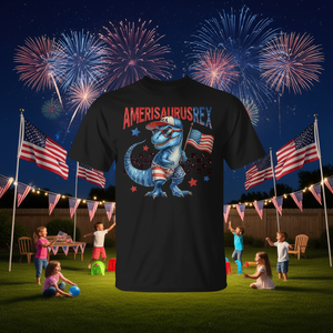 T-shirt dinosaure Amerisaurus Rex, design patriotique du 4 juillet pour garçons et filles - Product Image 3