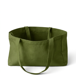 Sacs à provisions pliables en coton recyclé avec logo personnalisé imprimé en gros, sacs fourre-tout réutilisables pour femmes et hommes - Product Image 5