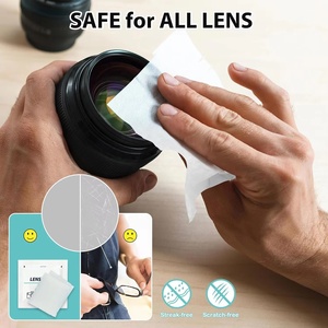 Toallitas de limpieza de lentes prehumedecidas de 200 unidades, limpiador de gafas de sol sin rayas <span class=keywords><strong>para</strong></span> lentes de cámara, toallitas envueltas individualmente - Product Image 5