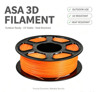 Filament d'imprimante 3D ASA 1KG/ROULEAU 1,75 mm, filament ASA écologique, consommables en plastique d'ingénierie ABS ASA, tiges en plastique