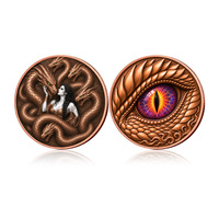 Pièces de monnaie commémoratives en cuivre fin de 1 once, style vintage, avec motifs Dragon et Mythe de la Beauté, vente en gros