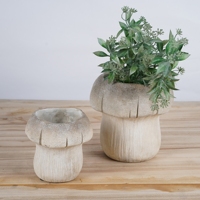 Pot de fleurs décoratif en forme de champignon, fait à la main en ciment, pot de fleurs unique pour petites plantes