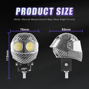 เลนส์โปรเจคเตอร์ LED แบบ 2 ดวง สำหรับหมวกกันน็อคมอเตอร์ไซค์ รูปทรงไฟสปอร์ตไลท์ สีขาวเหลือง ไฟขับขี่ ไฟสปอตไลท์ ไฟหน้ารถยนต์ - Product Image 4
