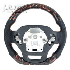 Accessoires de voiture, mise à niveau sportive, volant en fibre de carbone forgée pour <span class=keywords><strong>Ford</strong></span> <span class=keywords><strong>Raptor</strong></span> F150 <span class=keywords><strong>2021</strong></span> à 2025 avec cuir perforé - Product Image 6