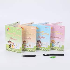 X38 Paquete de 4 Cuadernos de Caligrafía Reutilizables en <span class=keywords><strong>Portugu</strong></span>é<span class=keywords><strong>s</strong></span> para Niños en Edad Preescolar, Cuaderno Mágico para Practicar la Escritura - Product Image 3