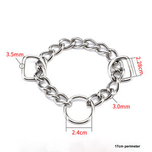 قابل للتعديل الفولاذ المقاوم للصدأ سلسلة خنق الكلب طوق الكلاسيكية نمط مثلث الصلبة للماء دائم برشام الديكور - Product Image 3