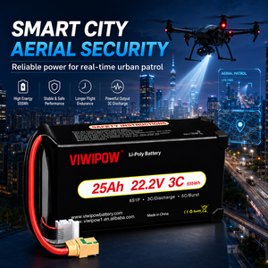 Batterie Lipo VIWIPOW de haute qualité 6S 22.2V 3C 25Ah pour drone, batterie de drone à décharge rapide pour drone de sécurité - Product Image 2