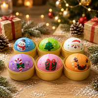 Vente en gros Jouet Squishy de Noël en forme de boulette, Jouet à presser en TPR, Balle anti-stress, Jouet sensoriel Fidget, Boîte mystère Père Noël Bonhomme de neige