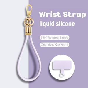 Có thể điều chỉnh chất lỏng Silicone chống mất dây đeo cổ tay mới ngắn Keychain điện thoại di động Dây đeo với dây xoắn và điện thoại Mặt dây chuyền - Product Image 6
