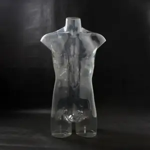 Modieuze Pop Nieuwe Stijl Transparant Mannequin Lichaam Mannelijk Helder Half Body Model