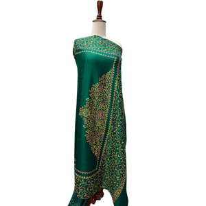 Elegant Pakistani Style Crown Border <b>Shawl</b> Hand Stitched Embroidery OEM ODM Wholesale Boutique Fashion Collection - Product Image 3