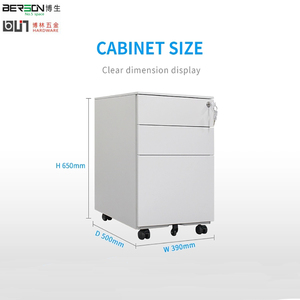 Nội Thất Văn Phòng Bệ Di Động Tủ Hồ Sơ Bệ Di Động 3 Ngăn Kéo Tủ Kim Loại - Product Image 6