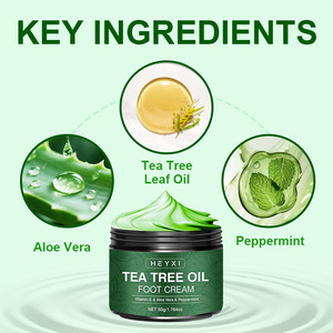 Crema per Piedi all'Olio di Tea Tree, Idratante e Riparatrice per <span class=keywords><strong>Talloni</strong></span> Secchi e Screpolati, con Aloe Vera e Menta Piperita, Ammorbidente per Pelle Ruvida - Product Image 2