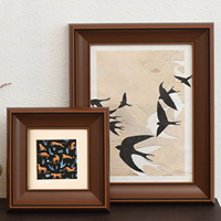 Cadre créatif à bords larges et épaissis, fait main, écologique, style vintage chinois-américain, rectangulaire, en bois, pour montage sur table