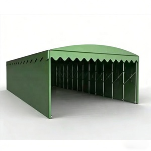 Retractable Push Pull Awning PVC Folding <b>canopy</b> manufacturer with Universal Wheels Sun Rain Protection Large warehouse <b>tent</b>. - Product Image 5