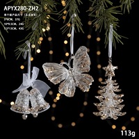 Décoration de Noël, pendentif en acrylique à paillettes, pendentif flocon de neige transparent scintillant, accessoires de décoration pour arbre de Noël