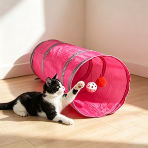 Túnel Plegable Impreso para Gatos, Juguete de Una Sola Capa, Tubo de Juego Portátil con Campana, Túnel Rodante para Mascotas, Material de Poliéster para Gatitos - Product Image 3
