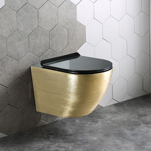 WC mural facile à nettoyer en porcelaine, WC mural rond de luxe gain de place - Product Image 1