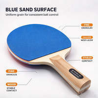 Raquette de ping-pong en bois non marquée avec papier abrasif pour débutants, personnes âgées, amateurs et jeux sportifs communautaires