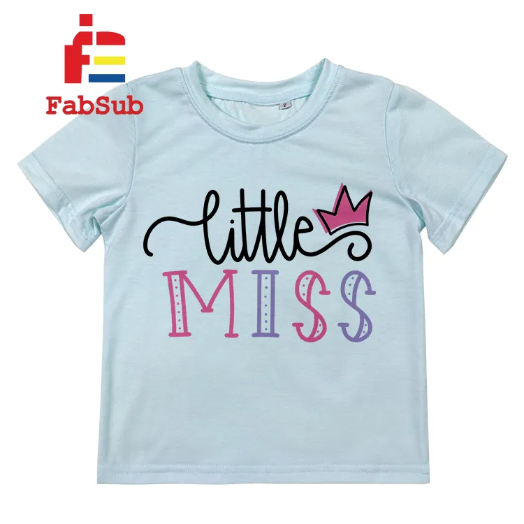 Fabsub New Plain Pastel Color Sublimation T Shirt Blanks Boy Girl Short Sleeve Shirt for Sublimation Custom Print