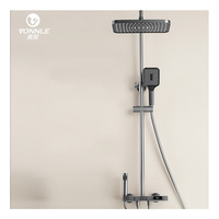 Ensemble de douche moderne et populaire en cuivre massif avec affichage numérique, pressurisé, à jet de pluie doux