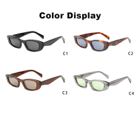 Lunettes de soleil étroites style années 90, polarisées UV400, monture en acétate, certifiées CE, logo personnalisé OEM, pour femmes et hommes, vente en gros directe usine