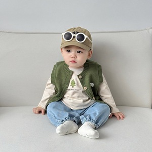 <span class=keywords><strong>Gilet</strong></span> en tricot pour garçons de style coréen, vêtements d'extérieur pour bébés, printemps automne - Product Image 3