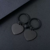 Porte-clés magnétique personnalisé pour couple, cœur gravable en acier inoxydable, cadeau de mariage personnalisé pour les amoureux