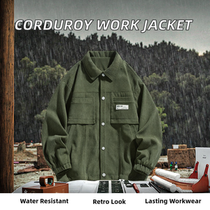Vintage Single Breasted Spring and Autumn Workwear <b>Jacket</b> with <b>Corduroy</b> Fabric Waterproof OEM Service - Product Image 2