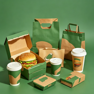 Boîtes en papier kraft imprimées sur mesure pour hamburgers, poulet frit, frites et snacks – Contenants à emporter résistants à l'huile - Product Image 3