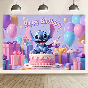 Cartoon Steek Feestdecoraties <span class=keywords><strong>Banner</strong></span> Polyester Hangende Achtergrond Achtergrond <span class=keywords><strong>Banner</strong></span> Voor Gelukkige Verjaardag Decoratie - Product Image 1