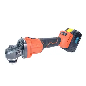 Portable Lithium Brushless Angle Grinder Multifunctional Polishing Machine Rechargeable Cordless Electric Angle Grinder Red LQ01