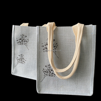 Sacs de plage personnalisés en toile de jute et lin, avec logo imprimé, sacs de courses écologiques, sacs fourre-tout en jute pour cadeaux