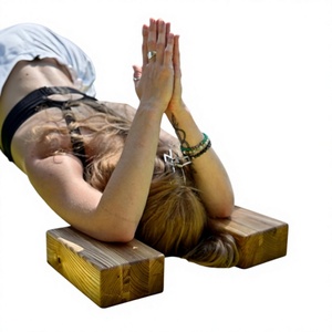 Paires de blocs rectangulaires en bois de noyer poli pour les asanas de yoga et la décoration intérieure par MS HANDICRAFT - Product Image 1
