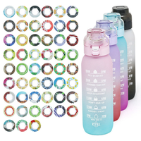 Offre Spéciale – Bouteilles d'eau colorées personnalisables avec logo, 1000 ml, pour eau aromatisée, écologiques, avec anneau aromatisant aux fruits, utilisation à une main