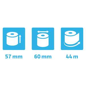 Rollo de caja termo BXL 57mm 50m núcleo 12mm blanco sin BPA - Product Image 2