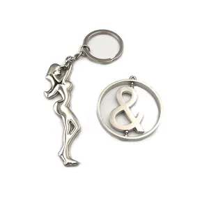 थोक स्मारिका निकल सेक्सी लेडी कुंजी श्रृंखला चाबी की अंगूठी के साथ स्वनिर्धारित लोगो धातु