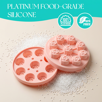 Moules à glaçons en silicone SILIKOLOVE Factory à 9 cavités en forme de rose, antiadhésifs en platine LFGB, sans BPA, pour crème glacée