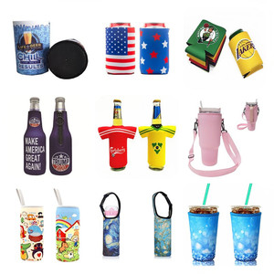 Logo personnalisé imprimé fermeture éclair long cou porte-bouteille court Coozies néoprène Champagne vin bière bouteille refroidisseur <span class=keywords><strong>couverture</strong></span> manchon - Product Image 5