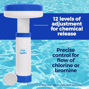 Mini dispensador de flotador Premium 440 para Spa, bañera de hidromasaje, piscinas pequeñas, tabletas de bromo de <span class=keywords><strong>cloro</strong></span> de 1 pulgada, Control de flujo ajustable de 0 a 13 - Product Image 4