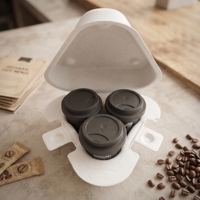 Boîte en pulpe moulée biodégradable pour capsules de café, emballage écologique en pulpe de papier