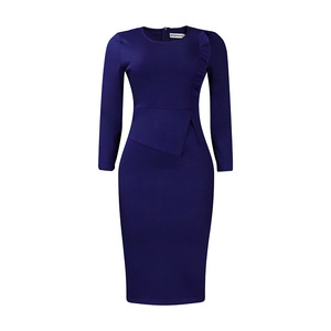 All'ingrosso Plus Size Women Office Wrap Mid Dresses Ladies Casual abiti da lavoro formali elegante Business Dress <span class=keywords><strong>abbigliamento</strong></span> <span class=keywords><strong>donna</strong></span> - Product Image 4
