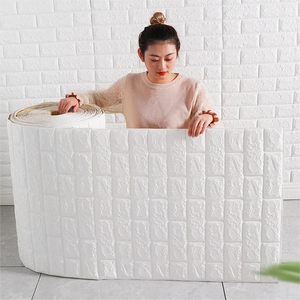 Nhà sản xuất giấy dán tường trang trí nhà cửa, chất liệu xốp mềm, gạch tường 3D, cuộn giấy dán tường - Product Image 4