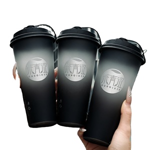 Disposable Custom logo 16oz 22oz pp <b>Plastic</b> <b>Cup</b> Milk Tea Cold <b>Drink</b> Coffee in Mold Labeling <b>Plastic</b> <b>Cup</b> with Lids - Product Image 1