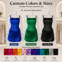 Robe Courte en Satin Froncé avec Corset et Dentelle à Paillettes – Robes de Soirée Sexy pour Femmes – Service de Sourcing Unique, Personnalisation OEM/ODM, Usine