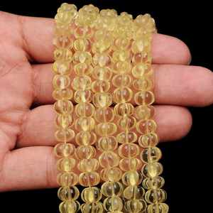 ลูกปัดหินควอตซ์ธรรมชาติแกะสลักลายเลมอน8x10มม. ลูกปัดแบบหลวมสำหรับทำเครื่องประดับจากผู้ผลิตขายส่ง16" - Product Image 3