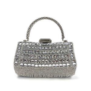 Borse da sera promozionali di lusso da <span class=keywords><strong>donna</strong></span> alla moda con <span class=keywords><strong>pochette</strong></span> quadrate strass nappa borse scintillanti per feste femminili - Product Image 2